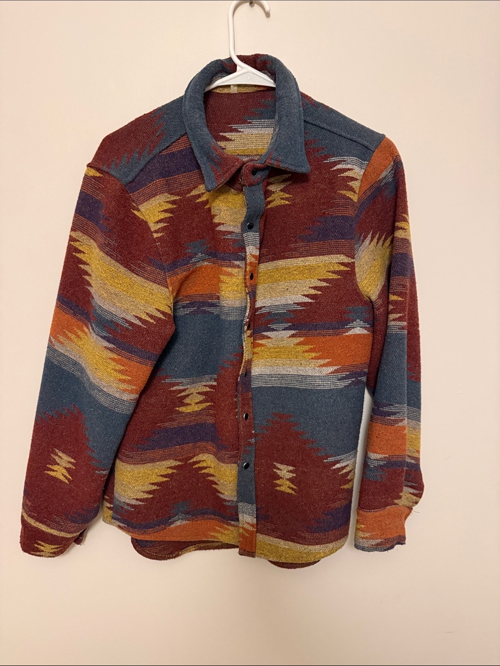 Men's Multi-Color Southwestern Pattern Button-Up Shirt Jacket